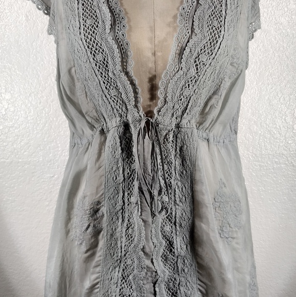 Johnny Was Lenin Cap Slv Tie Blouse M NWT - Picture 4 of 6